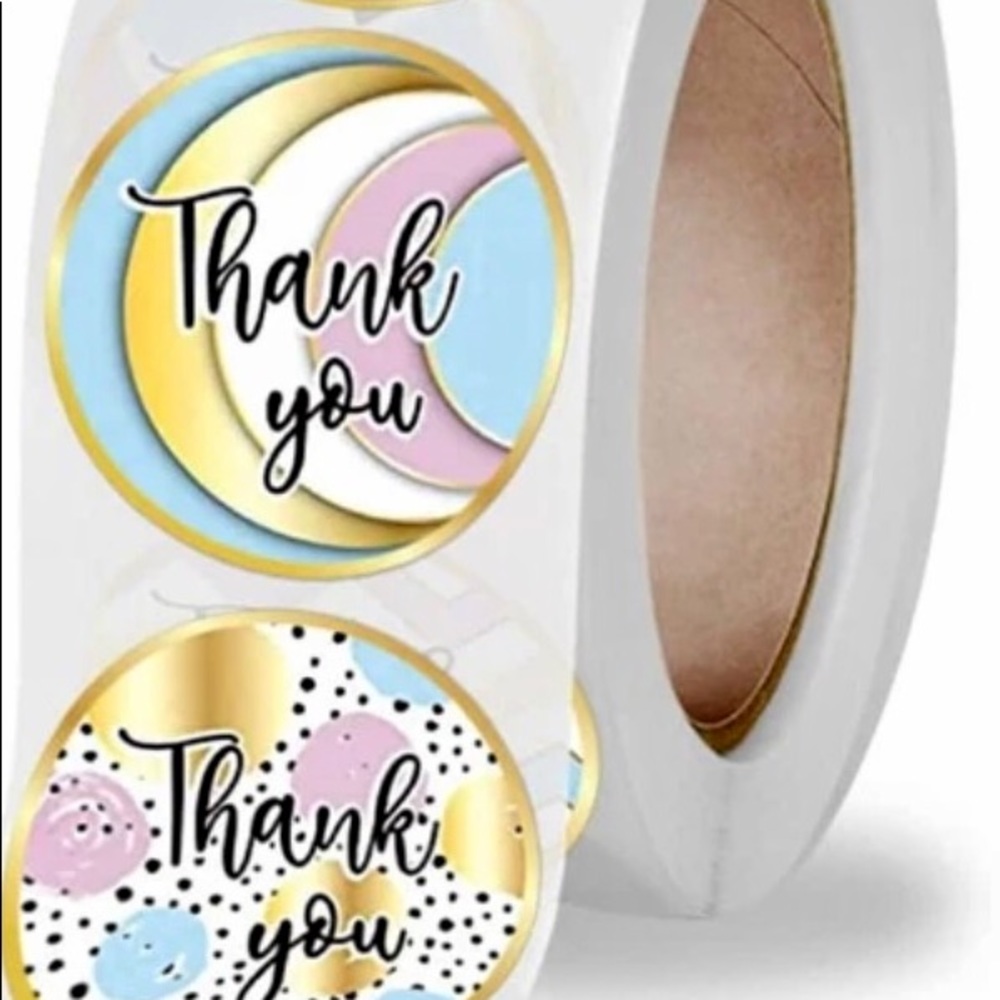 500 Thank You Stickers, Geometric Pattern, New